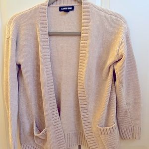 Lands End Chenille Girls Cardigan sz small 7-8
